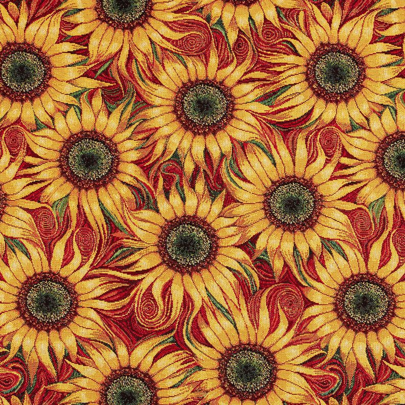 Tecido para decoração Gobelina Girassóis – carmin/amarelo-sol,  image number 1
