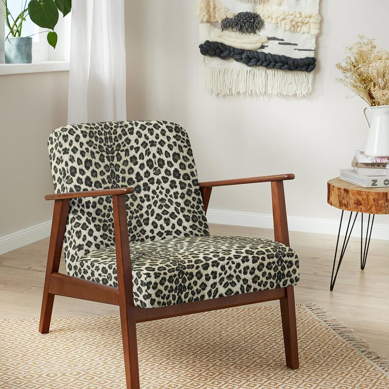 Tecido para estofos Jacquard Leopardo – taupe/caqui,  image number 5
