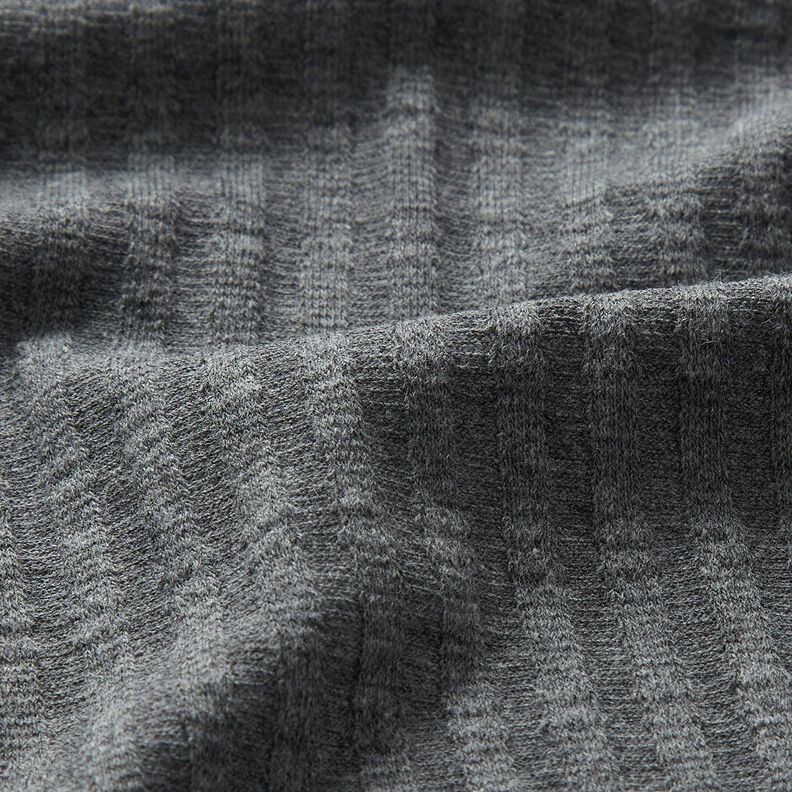Jersey canelado Padrão tricotado – cinzento escuro,  image number 2