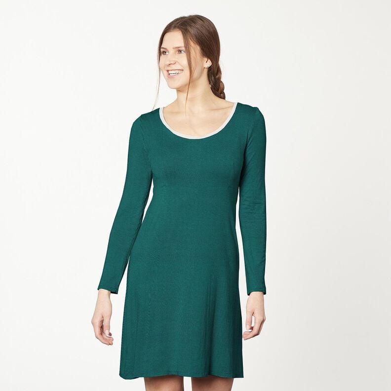 Jersey canelado Canelado fino 2-1-1-1 – verde escuro,  image number 7