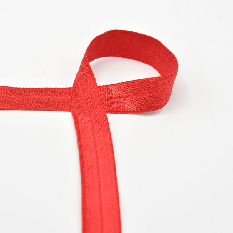 Fita de nastro elástica (fita elástica de dobrar) brilhante [20 mm] – vermelho,  image number 1