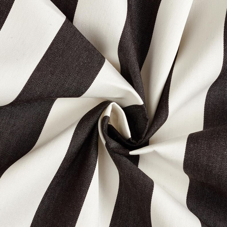 Tecido para exteriores Lona Riscas grossas – preto/marfim,  image number 3