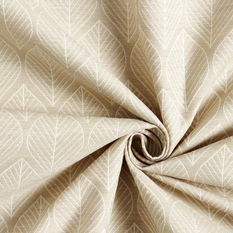 Tecido para decoração Jacquard Folhas – beige,  image number 5