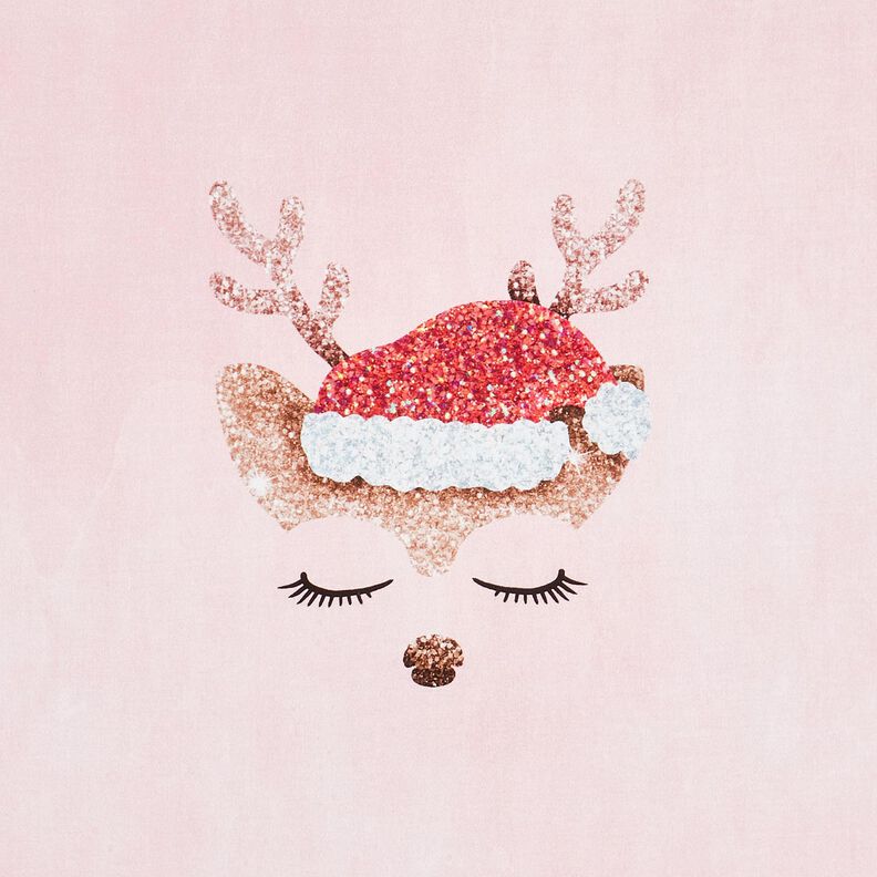 Jersey de algodão veado brilhante adormecido Barra | Glitzerpüppi – rosé/rosa-velho claro,  image number 7