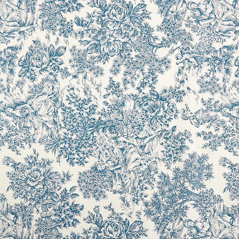 Tecido para decoração Lona Toile de Jouy 280 cm – azul,  image number 1