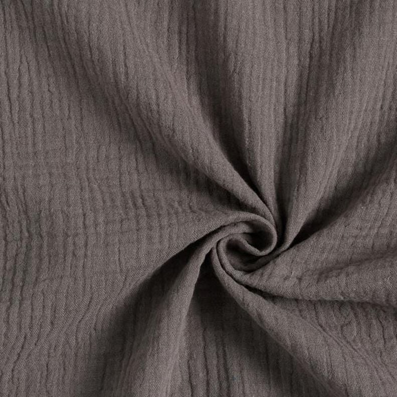 GOTS Musselina/ Tecido plissado duplo | Tula – cinzento escuro,  image number 1