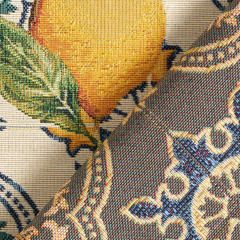 Tecido para decoração Gobelina Azulejos de limão – natural/amarelo-limão,  image number 4