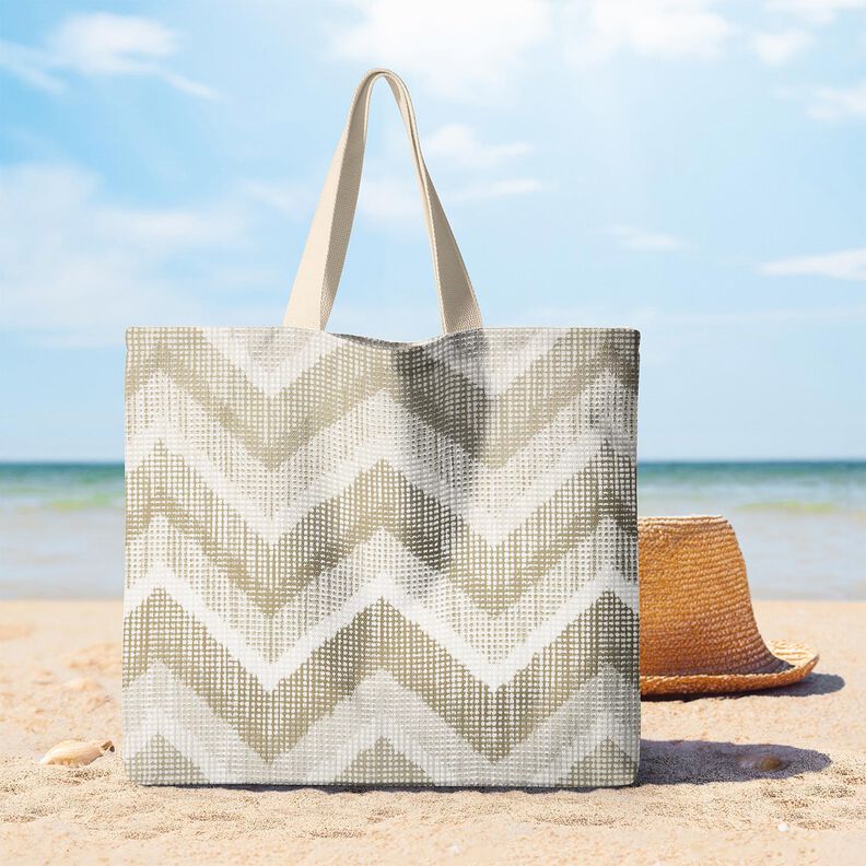 Tecido para decora&ccedil;&atilde;o Meio linho Panam&aacute; Chevron &ndash; natural/duna,  image number 8