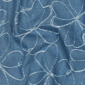Ganga Jacquard Flores | Poppy Fabrics – azul ganga, 