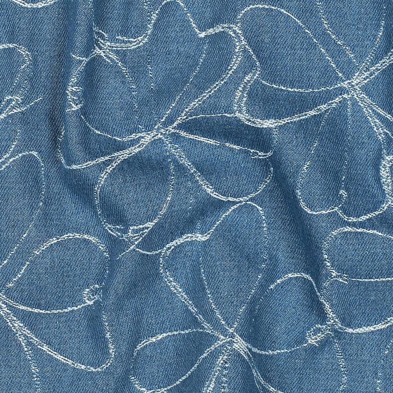 Ganga Jacquard Flores | Poppy Fabrics – azul ganga,  image number 2