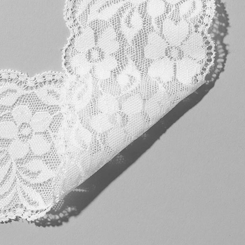Renda elástica para lingerie [60 mm] - branco,  image number 2