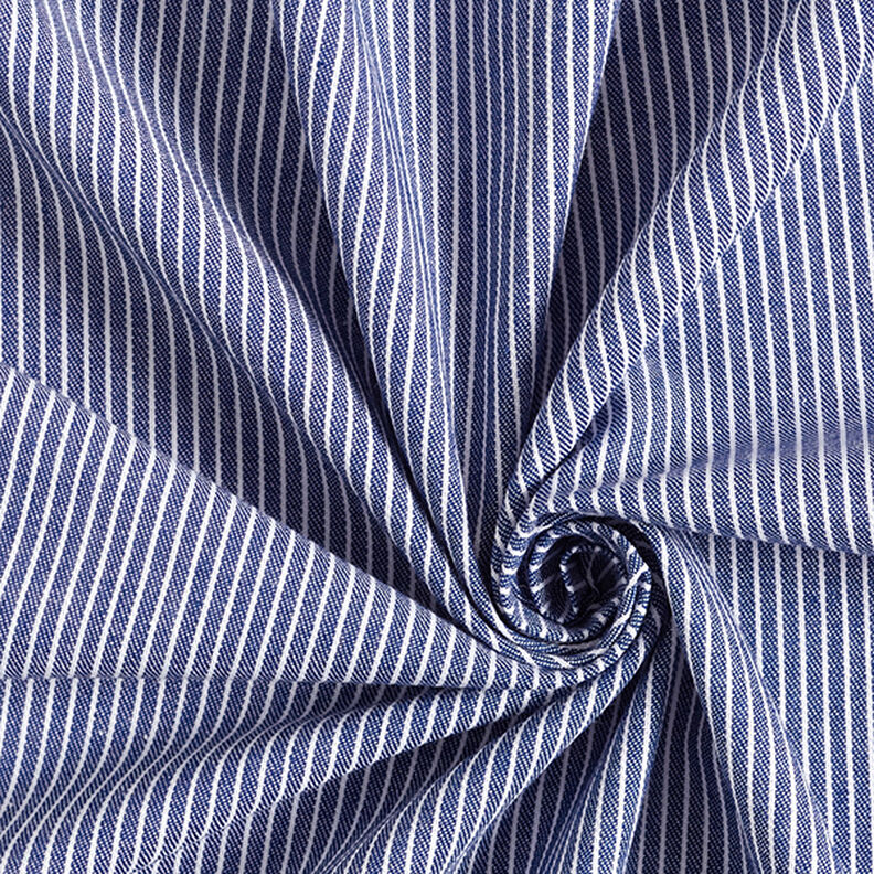 Tecido para blusas Mistura de algodão Riscas – azul-marinho/branco,  image number 3