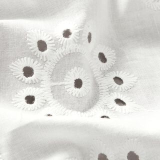 Tecido de algodão Bordado inglês floral – branco, 