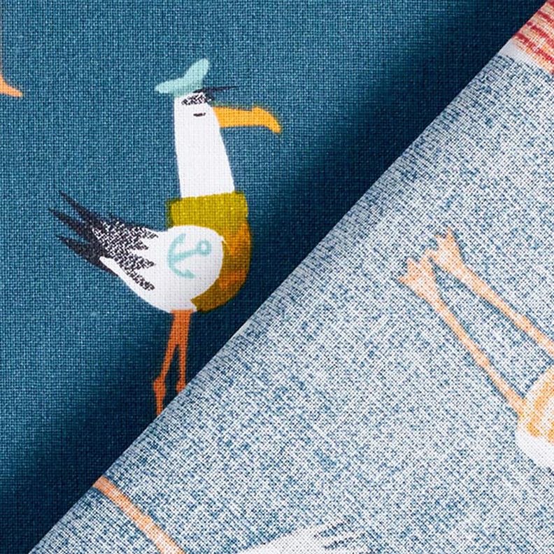 Tecido de algodão cretone gaivotas – azul-marinho,  image number 4