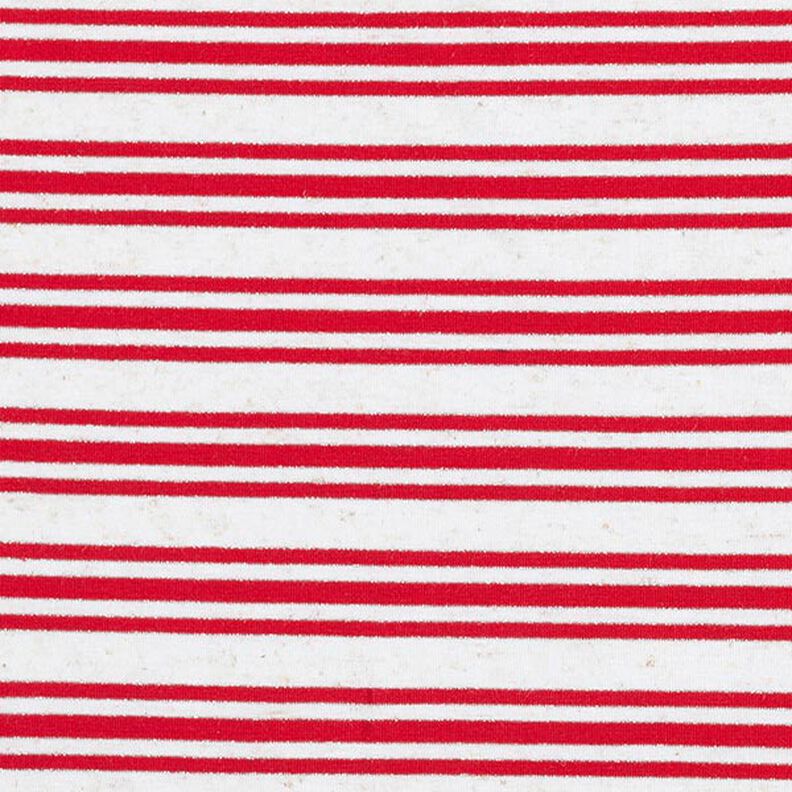 Jersey de viscose Riscas brilhantes irregulares – branco sujo/vermelho,  image number 1