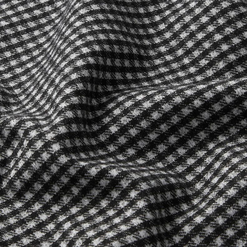 Malha para sobretudos Stretch Xadrez pequeno – cinzento claro/preto,  image number 2