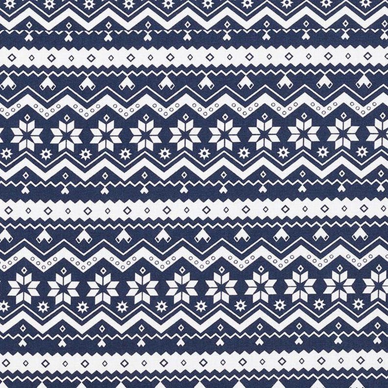 Tecido de algodão Popelina Padrão norueguês – azul-noite,  image number 1