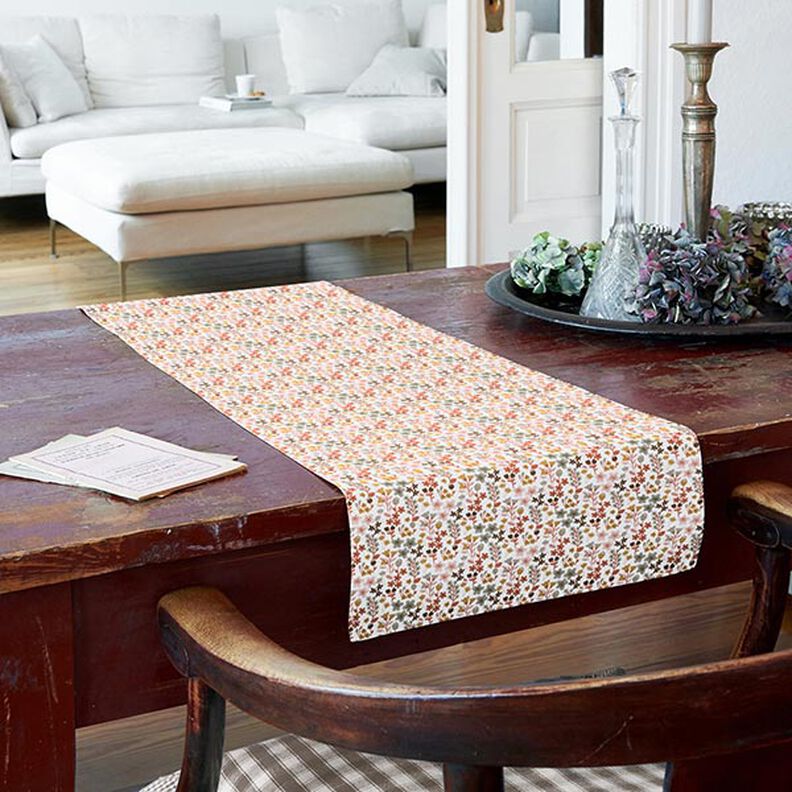 Tecido de algodão Cretone Flores delicadas – laranja/branco,  image number 8