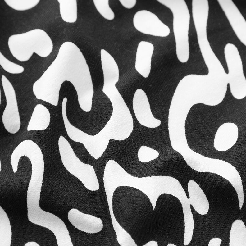 Jersey de viscose Padrão Leo abstrato – preto/branco,  image number 2