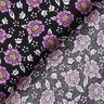 Tecido de viscose Mar de flores – preto/púrpura média,  thumbnail number 4
