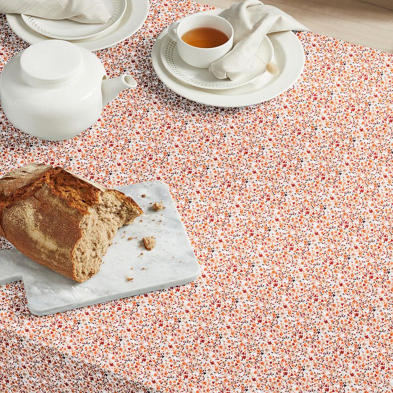 Tecido de algodão Cretone Flores espalhadas – rosé/laranja-pêssego,  image number 5