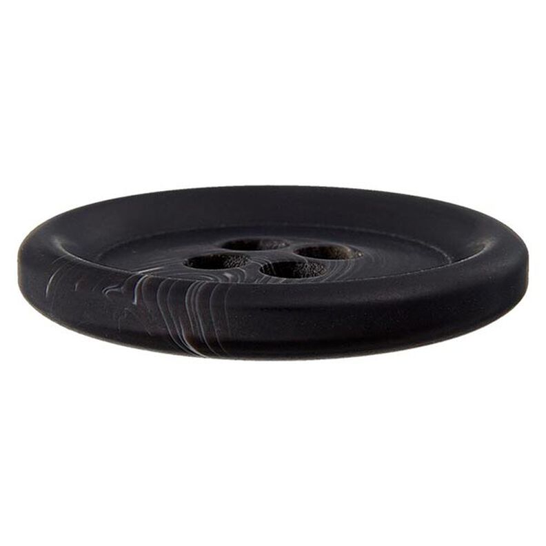 Botão de poliéster, 4 furos – preto/branco,  image number 2