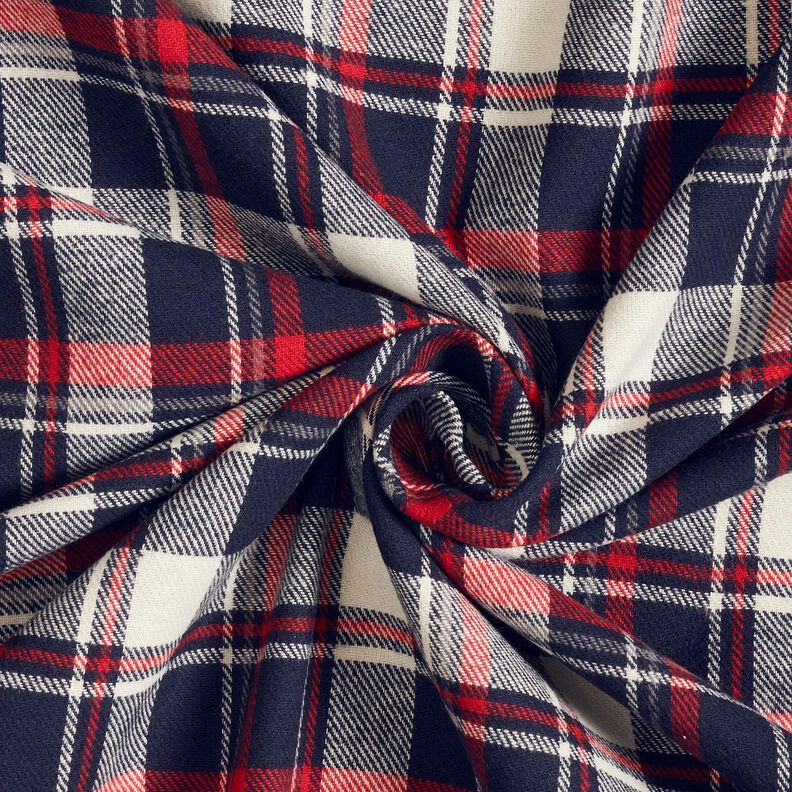 Flanela de algodão Xadrez – preto azulado/carmin,  image number 3