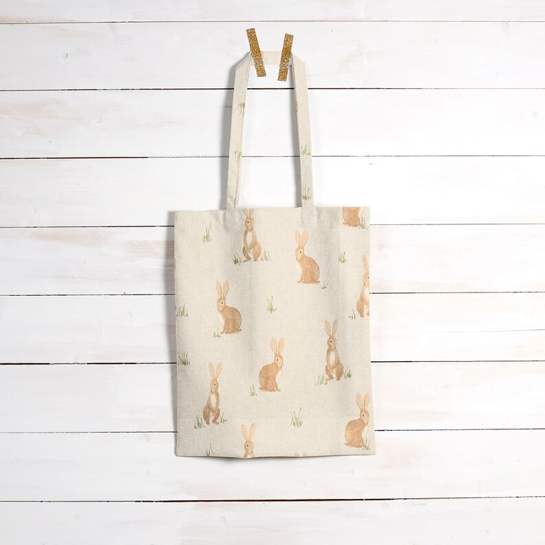 Tecido para decoração Meio linho Panamá Lebres – natural/castanho claro,  image number 8