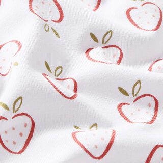 Jersey de algodão Morangos estilizados – branco/rosa, 