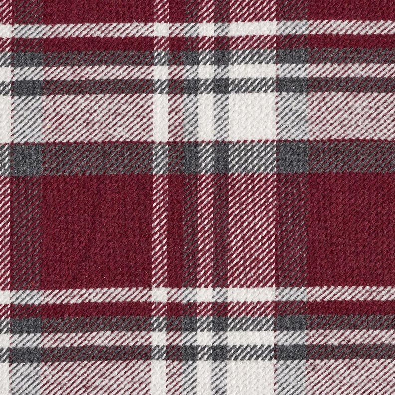 Tecido para sobretudos com reverso em pele Xadrez – bordô/cinza ardósia,  image number 1