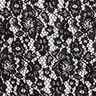 Tecido de renda às flores com rebordo arredondado em ambos os lados – preto,  thumbnail number 1