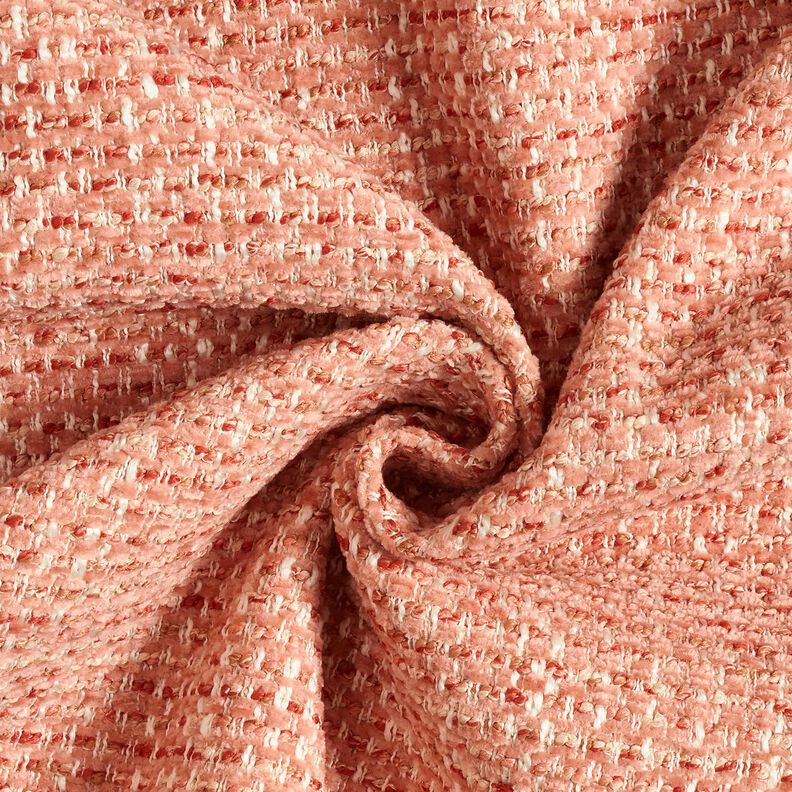 Tecido para estofos Look bouclé colorido – rosa embaçado/creme,  image number 1