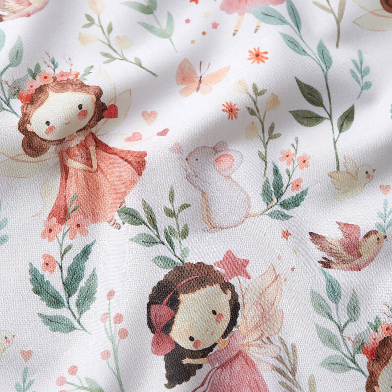 Popelina de algodão Fadas das flores Impressão Digital – marfim,  image number 2