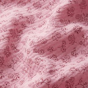Musselina/ Tecido plissado duplo Pequenas gavinhas florais – rosa, 