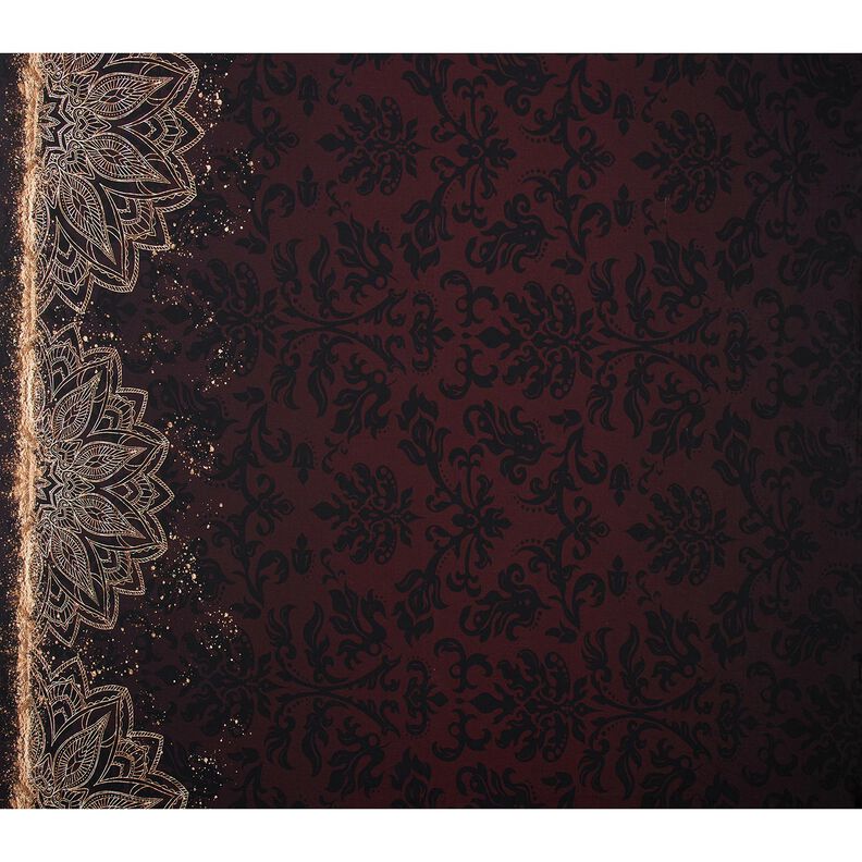 Jersey de algodãoTecido com orla Mandala com salpicos dourados | Glitzerpüppi – castanho,  image number 5