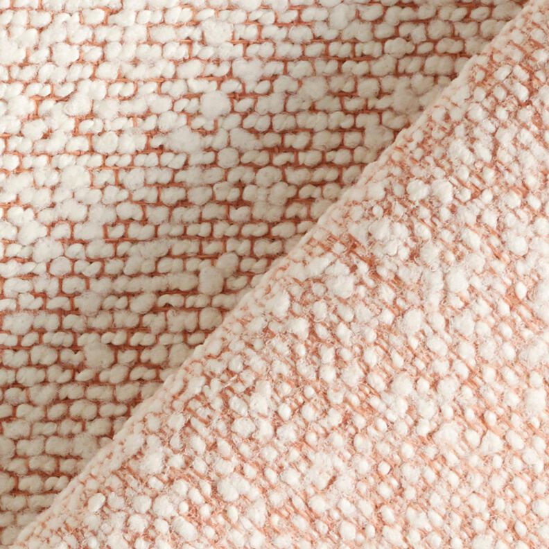 Tecido para exteriores Bouclé fino – salmão/branco sujo,  image number 4