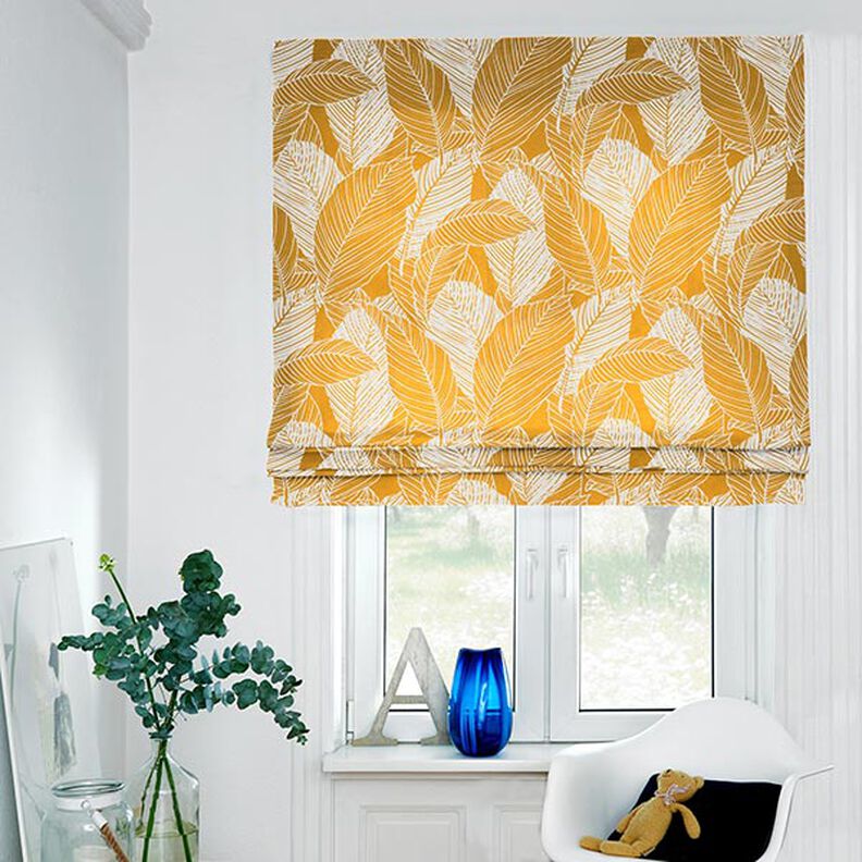 Tecido para decora&ccedil;&atilde;o Lona Folhas grandes &ndash; amarelo-caril,  image number 7