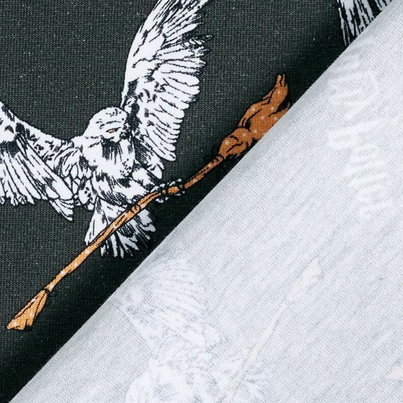 Jersey de algodão Tecido sob licença Harry Potter Hedwig com vassoura | Warner Bros. – cinza ardósia,  image number 4