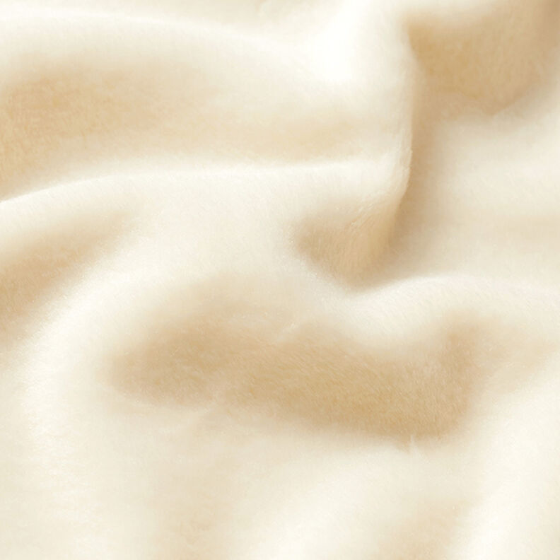 Tecido aveludado Nicki Fleece liso – creme,  image number 2