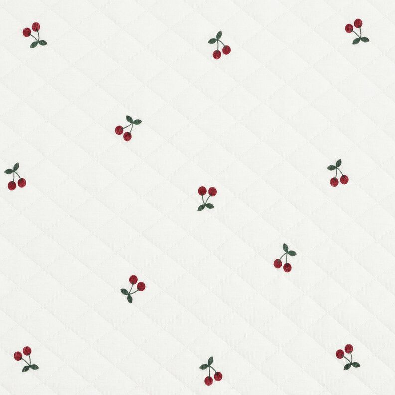 Dupla face Jersey Cerejas – marfim,  image number 1