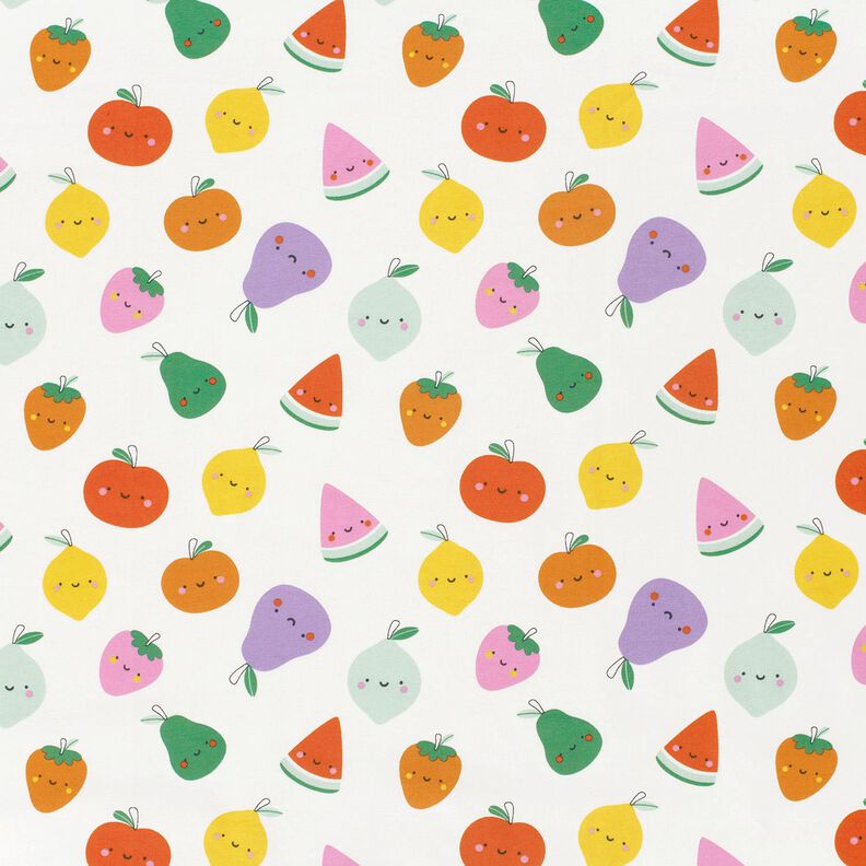 Jersey de algod&atilde;o Fruta alegre &ndash; branco sujo/laranja-p&ecirc;ssego,  image number 1