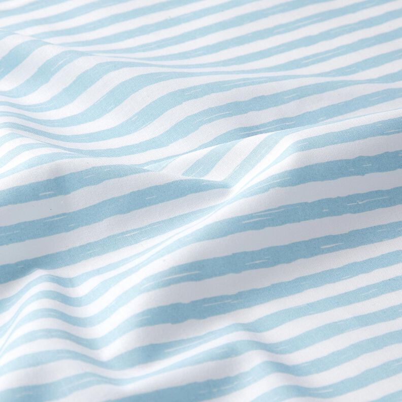 Tecido de algodão Cretone Riscas casuais – azul claro/branco,  image number 2