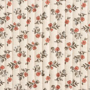 Musselina Tecido acolchoado Flores rom&acirc;nticas &ndash; branco sujo/uvas brancas, 