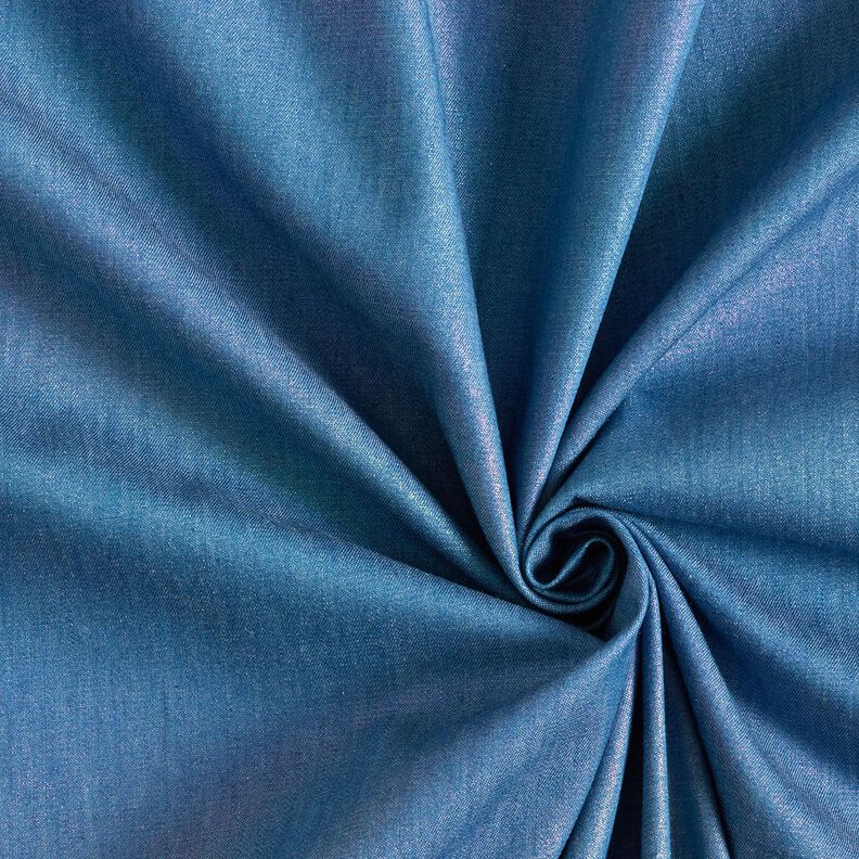 Chambray Brilho do arco-íris Estampado prateado | Poppy Fabrics – azul ganga/colorido,  image number 3