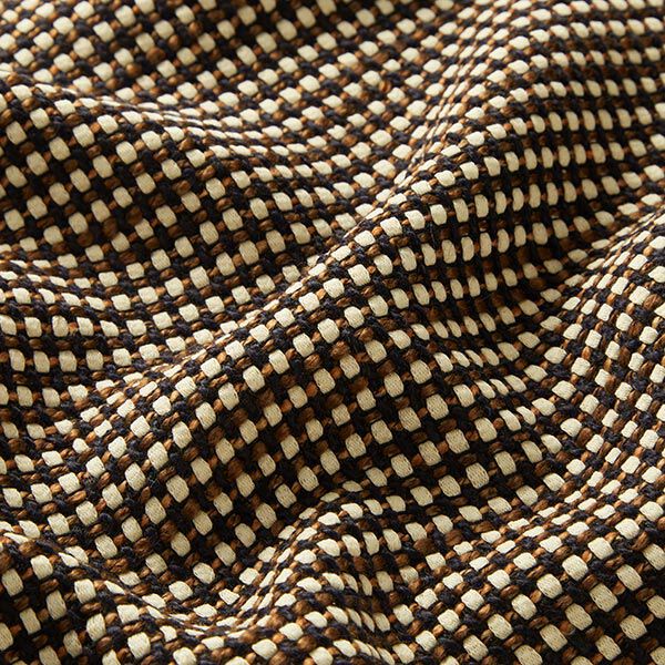 Quadrados de tecido de tela de linho grossa – azul-marinho/castanho,  image number 2