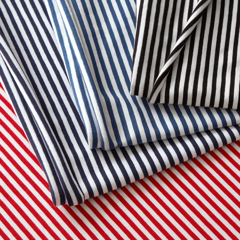 Jersey de algodão Riscas estreitas – vermelho/branco,  image number 5