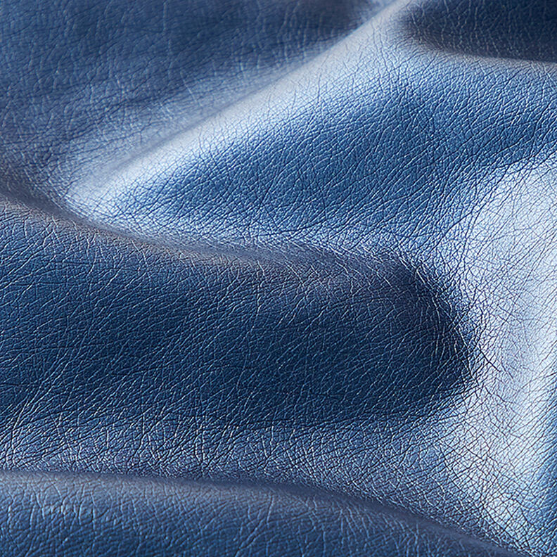Pele sintética Brilho metálico – azul,  image number 2