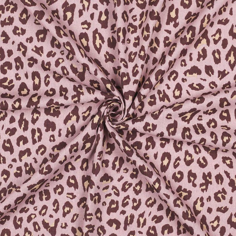 Mix de linho e viscose Estampado Leo | Poppy Fabrics &ndash; rosa-velho claro/beringela,  image number 3