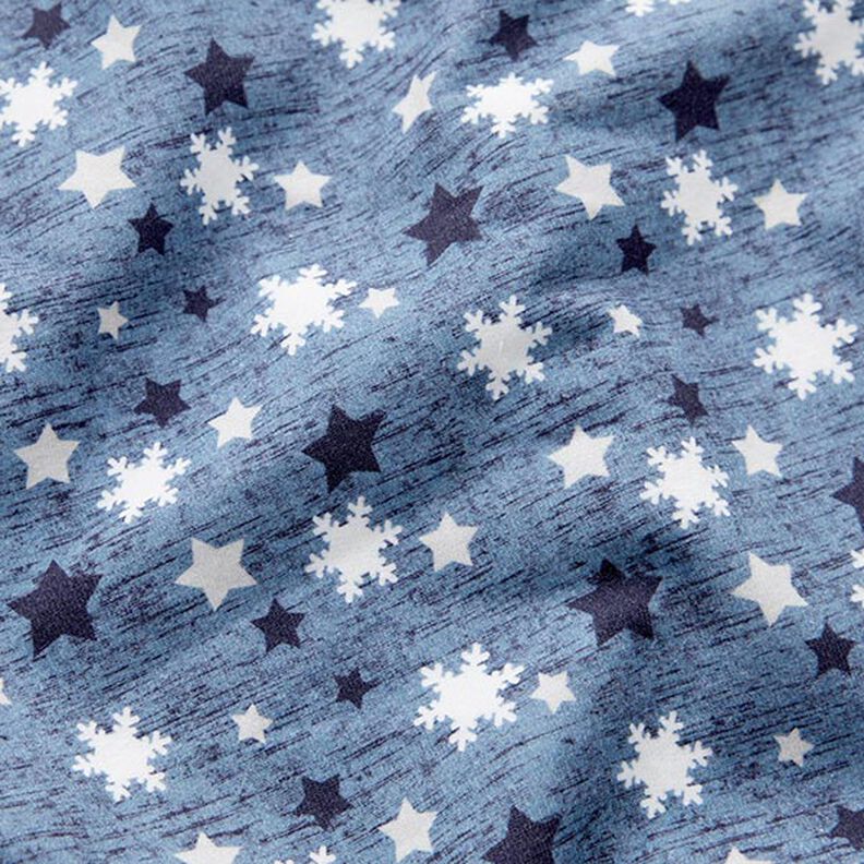 Sweatshirt cardada Flocos de neve e estrelas Impressão Digital – cinza claro,  image number 2