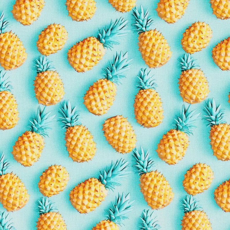 Tecido de algod&atilde;o Popelina Anan&aacute;s &ndash; azul marinho/amarelo,  image number 1